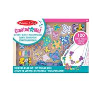 Melissa & Doug Juego de cuentas de madera mariposas para hacer collares, Cuentas para hacer joyas, pulseras de amistad, Juego creativo, Regalo para niñas y niños de 4, 5, 6 años