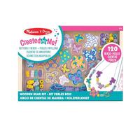 Melissa & Doug Juego de cuentas de madera mariposas para hacer collares, Cuentas para hacer joyas, pulseras de amistad, Juego creativo, Regalo para niñas y niños de 4, 5, 6 años