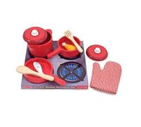 Melissa & Doug Juego de Ollas y Sartenes de Madera, Juego de imitación, Juguete creativo, Accesorios de cocina para niños, Juguetes de madera, Regalo para niños y niñas de 3 4 5 6 7 Años
