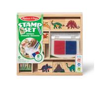 Melissa & Doug Juego de sellos de madera, Dinosaurios, 8 sellos, 5 lápices y una almohadilla de tinta, Juguete creativo de madera, Actividades creativas, Regalo para niños y niñas de 3 4 5 6 7 Años