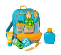 Melissa & Doug Juego de Senderismo, Mochila con accesorios objetos esenciales de excursionismo, Juego creativo de simulación en casa o al aire libre, Regalo para niñas y niños de 3 4 5 6 7 años