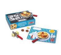 Melissa & Doug, Juego de Tortitas de Madera, Crepes, Alimentos de Madera, Juego Creativo de imitación para niños, Juego de Comida, Montessori, Regalo para niños y niñas de 3 4 5 6 7 años, Azul