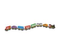 Melissa & Doug Juego de vagones de Tren de Madera de 8 Piezas, Trenes y vagones magnéticos de Madera, Juego de Trenes de Juguete, para niños y niñas Mayores de 3 años 3 4 5 6
