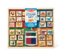 Melissa & Doug - Lujoso Juego de Sellos de Madera: Animales - 30 Sellos, 6 rotuladores, 2 Almohadillas para Estampar