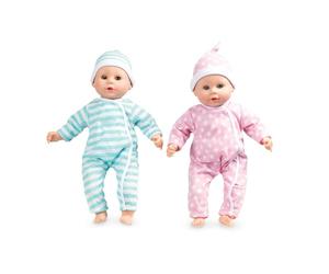Melissa & Doug Mine to Love Gemelos Luke y Lucy, muñecos niño y niña de Piel Clara con Peleles, gorritos y chupetes, Juguetes para niños pequeños 18 Meses+