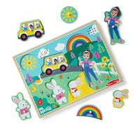 Melissa & Doug Ms. Rachel Rompecabezas de Canciones de Madera, de 6 Piezas con Efectos de Sonido activados por la luz con Canciones Completas, para niños y niñas pequeños de 2-5 años+
