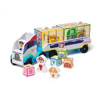 Melissa & Doug Camión de Bloques ABC Paw Patrol de Madera, 33 piezas, Juguete educativo 3-7 años