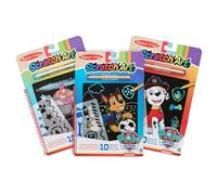 Melissa & Doug PAW Patrol Juego de 3 cuadernos Scratch Art Skye, Chase y Marshall, Patrulla Canina Papel de rascar, Actividades creativas, Bloc de actividades de viaje, Regalo para niños y niñas