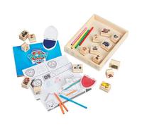Melissa & Doug PAW Patrol Juego de sellos de madera con los personajes de la Patrulla Canina, Juguete creativo de madera, Juguete educativo, Regalo para niños y niñas de 3 4 5 6 7 Años