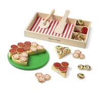 Melissa & Doug Pizza De Madera, Alimentos de madera, Juguetes De Imitación, Juego creativo, Accesorios de cocina para niños, Montessori, Regalo para niños o niñas de 3 4 5 6 7 años