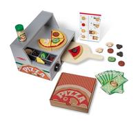 MELISSA & DOUG - Pizzeria de Madera con Horno Mostrador, Cortador e Ingredientes, Juego Cocina Juguete con 41 Piezas. Juguetes Niños 3 Años +, Accesorios Cocinita Infantil - Certificados FSC