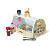 Melissa & Doug Heladería de madera, Juguete de madera, Tienda de helados con accesorios, Juego de imitación, Juguete Montessori, Juego creativo, Regalo para niños y niñas de 3 anos y más