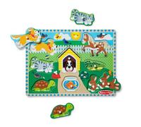 MELISSA & DOUG - Puzzle 2 Años de Animales, Puzzle de Madera con Clavijas para Fácil Agarre, Rompecabezas Niños - 6075164 - Juguetes Montessori - Regalo Niño 2 años + - Juguetes Niños 2 Años +