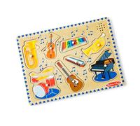 Melissa & Doug Puzzle Instrumentos Musicales con Sonidos, Rompecabezas, Tablero de Madera Resistente, Juguete Educativo, Montessori, niñas de 2 3 4 años (50218)