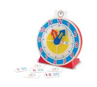 Melissa & Doug Reloj para girar y ver la hora de madera, Juguetes de desarrollo, Juego educativo, Juguetes Montessori de madera, +4 años.