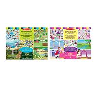 Melissa & Doug- Reusable Sticker Pad Princess Castle Almohadilla Adhesiva Reutilizable, Multicolor (4306) + Hábitats Bloc de Autoadhesivos Reutilizables, Multicolor (14196)