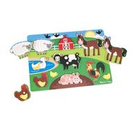 Melissa & Doug Rompecabezas de encastre de Madera, Animales de Granja, Juego clásico Educativo, Juguetes de Madera, Juguete de desarollo y Aprendizaje para niños y niñas de 2 a 4 años