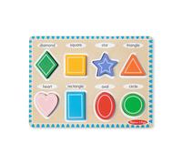 Melissa & Doug Rompecabezas de madera con formas (8 piezas) - Rompecabezas de madera para ni os peque os, rompecabezas de animales para ni os de