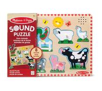 Melissa & Doug Rompecabezas De Madera Con Sonidos De Animales De Granja