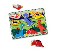 Melissa & Doug Rompecabezas Gruesa de Madera: Dinosaurios, Juguete de Madera (7 Piezas) - Certificados FSC