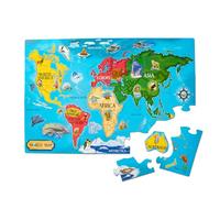 Melissa & Doug, Rompecabezas Mapamundi para el Piso, Multicolor (10446), Multicolor