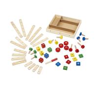 Melissa & Doug- Set de construcción de madera, Color surtido (15151)