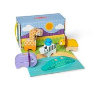 Melissa & Doug, Blockables, Safari para unir y Jugar, Set de Juego de Bloques de construcción de Madera conectables para Mezclar y Combinar, Juguete para niños y niñas en Edad Preescolar (34 Piezas)