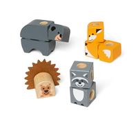 Melissa & Doug - Set de Juegos Amigos del Bosque: Bloques Construcción Niños de Animales de Juguete de Madera, 16 Piezas - Juguetes Niños 2 años - Regalo Niño 2 años + - Montessori - Certificados FSC