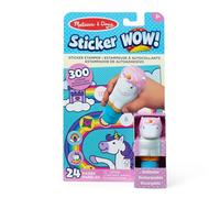 Melissa & Doug - Sticker Wow! Estampador de Pegatinas Infantiles con Forma de Unicornio: Cuaderno de 24 Páginas y 300 Stickers Infantiles,Manualidades Niñas, Regalo Niña 3 años + - Certificados FSC