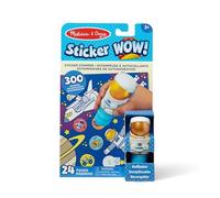 Melissa & Doug - Sticker Wow! - Estampador Pegatinas Infantiles con Forma de Astronauta: 24 Páginas de Actividades y 300 Stickers Infantiles - Manualidades Niños - Certificados FSC