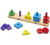 Melissa & Doug, Tablero para apilar y clasificar, Juguete para el Desarrollo, Habilidades motoras, Juguete Montessori, Surtido
