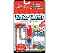 Melissa & Doug | Water Wow | Bloc de actividades de colorear con agua sin ensuciar reutilizable | Laberinto vehiculos| Juego creativo | Pintura con agua | Regalo para niños y niñas | 3+