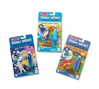 Melissa & Doug Water Wow! Paquete de 3 Almohadillas de Actividades de Viaje con Dinosaurio, Aventura, revelación de Agua Espacial