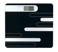 Melissa Infinity16690073 - Báscula digital con pantalla LCD, soporta hasta 180 kg, placa de cristal templado, funciona con pilas, color negro