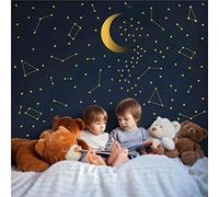 Melissalove ZB162 - Adhesivo decorativo para pared, diseño de estrella dorada, 120 unidades
