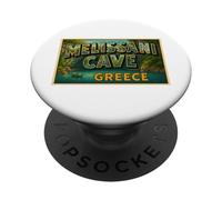 Melissani Cave Grecia Vintage Trip Souvenir Post Art Graphic PopSockets PopGrip Adhesivo