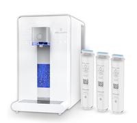 MELISSANI Purificador de agua para encimera de ósmosis inversa M1, filtración RO de grado profesional de 5 etapas, agua purificada del grifo, 3 segundos caliente o fría, sistema de purificación de