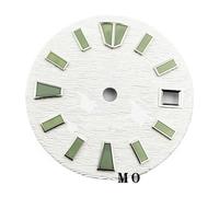 Melitare Esfera de Reloj NH35 de 29mm, Verde estéril, Luminoso, Negro/Blanco, for Movimiento NH35A, Compatible con Las 3,0 en Punto, 1 ud.(Dial 4)