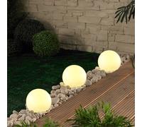 MeLiTec 3er-Set Solar-Gartenleuchte, SO16-2, 15CM, Solar-Gartenlampe Ronda Bola