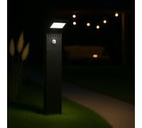 MeLiTec Solar de Jardín SO44, Sensor de Movimiento, Led-Solar-Gartenlampe Negro