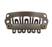 Melitt 10pzs Marron Clips de presion de metal U-forma para extensiones de DIY
