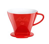 Melitta 218974 Filtro de café de porcelana, tamaño 102, rojo, 1 x 2