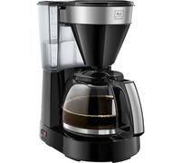 Melitta 1023-04 Easy Top - Cafetera de filtro con jarra de vidrio, capacidad 10 tazas (125 ml) negro/acero inoxidable