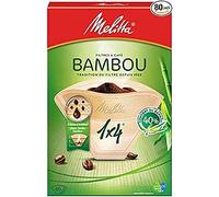 Melitta, 80 filtros de café, tamaño 1 x 4, para cafetera de filtro, gourmet bambú, marrón