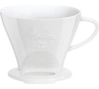 Melitta Filtro de café de Porcelana (tamaño 102), Color Blanco, Acero Inoxidable