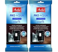 Melitta Filtro Pro Aqua - Cartucho de filtro antical para cafetera superautomática, mejora la calidad del agua y el sabor del café, alarga la vida útil de la cafetera, 1 unidad (Paquete de 2)