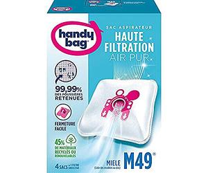 Melitta Handy Bag M49-4 bolsas para aspiradoras Miele, Daewoo y Welstar, cierre hermético, filtro antialérgeno, filtro de motor