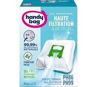Melitta Handy Bag PH86/PH96-4 bolsas para aspiradoras Philips, Electrolux, AEG y Tornado, Progress, Standard-Bag y Zanussi, cierre hermético, filtro antialérgeno, filtro de motor