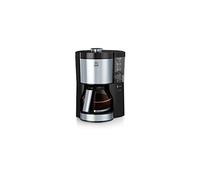 Melitta Look V Perfection 1028-06, Cafetera Goteo, AromaSelector, Moderna, Jarra de Vidrio, Depósito de Agua Extraíble, Protección 3 en 1 Anti Cal, 1,25 Litros, 10 Tazas, Filtros 1x4, 1080W, Negro