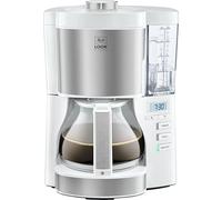 Melitta Look V Timer 1025-07, Cafetera Goteo, AromaSelector, Cafetera Programable, Depósito de Agua Extraíble, Protección 3 en 1 Anti Cal, Moderna, 1,25 Litros, 10 Tazas, Filtros 1x4, 1080W, Blanco